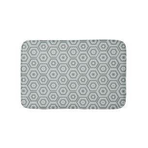 Modern Geometric Grey Nested Hexagons Bath Mat