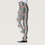 Modern Geometric Grey & Skin Pink Metallic Texture Leggings<br><div class="desc">Something different. You can change the image of a grey metallic abstract geometric shape pattern on the skin pink background.</div>