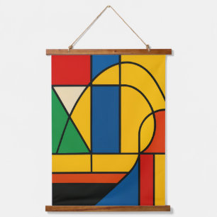Modern Geometric Harmony – Bold Abstract Color Blo Hanging Tapestry