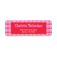 Modern Geometric Heart Pattern Pink Return Address