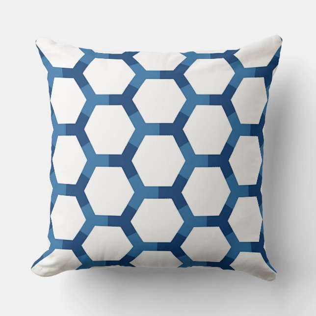 Modern Geometric Hexagon Pattern Cushion (Front)