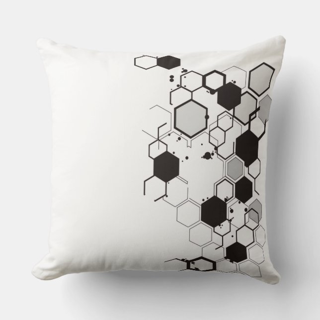 Modern Geometric Hexagon Throw Pillow (Front)
