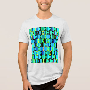 Modern Geometric Hexagons and Triangles Tri-Blend Shirt