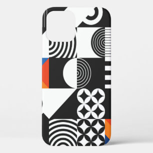 Modern geometric in scandinavian style iPhone 12 case