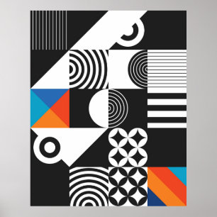 Modern geometric in scandinavian style poster