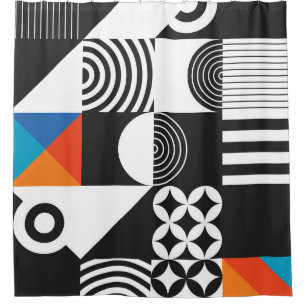 Modern geometric in scandinavian style shower curtain