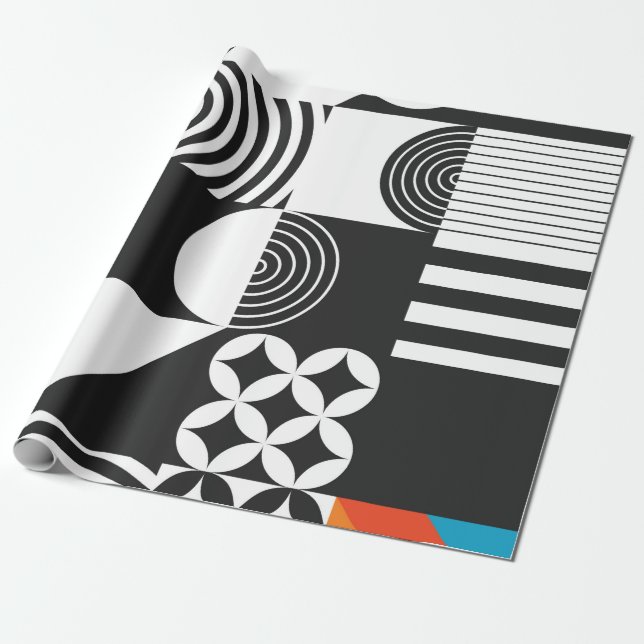 Modern geometric in scandinavian style wrapping paper (Unrolled)
