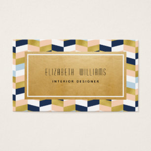 Modern Geometric Interior Designer Business Cards