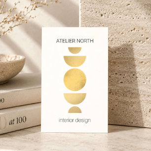 Modern Geometric Interior Designer Ivory Business Card
