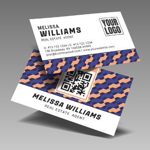 Modern Geometric Interlocking Pattern Business Card