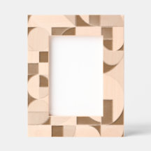 Modern Geometric Laser Etched Wood Picture Frame –