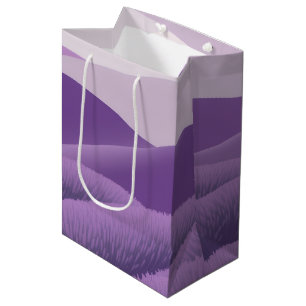 Modern Geometric Lavender Fields Abstract  Medium Gift Bag