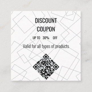 Modern Geometric Line Art Discount Coupon Card wit