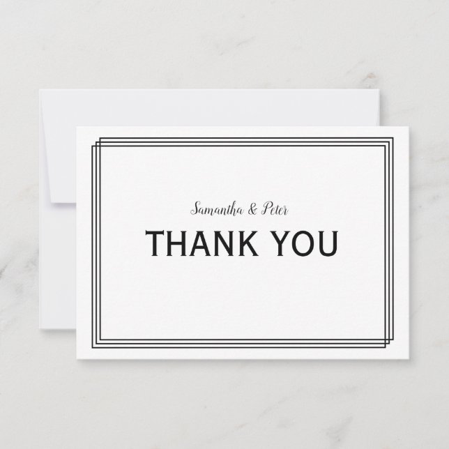 Modern Geometric Lines - 3x5 Thank You Flat (Front)