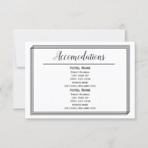 Modern Geometric Lines - Accomodations Invitation