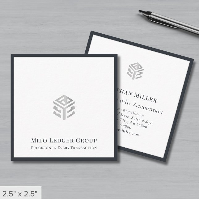 Modern Geometric Logo Square Business Card (Creator Uploaded)