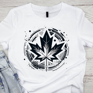 Modern Geometric Maple Leaf T-Shirt