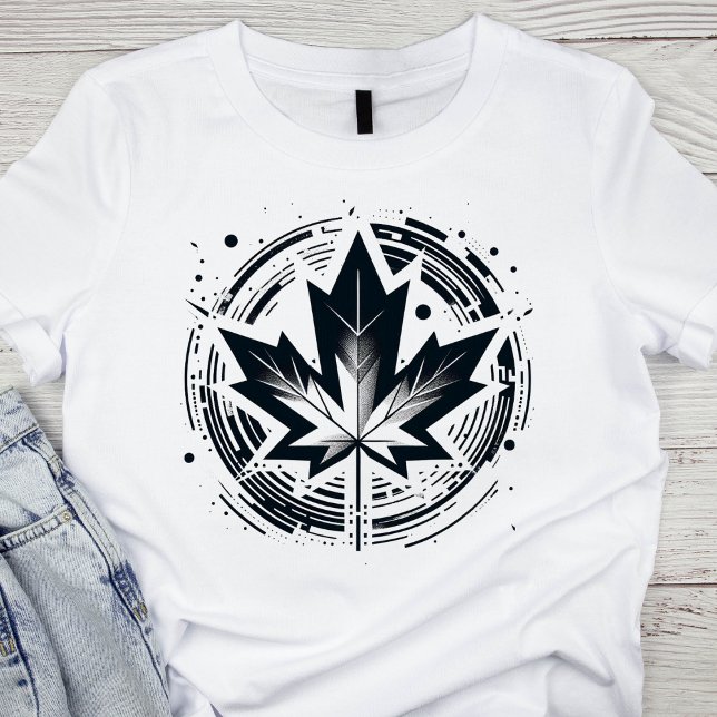 Modern Geometric Maple Leaf T-Shirt (Creator Uploaded)