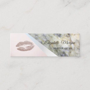 Modern Geometric, Marble, Glitter Lips Mini Business Card