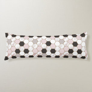 Modern Geometric Marble Hexagon Pattern Body Cushion