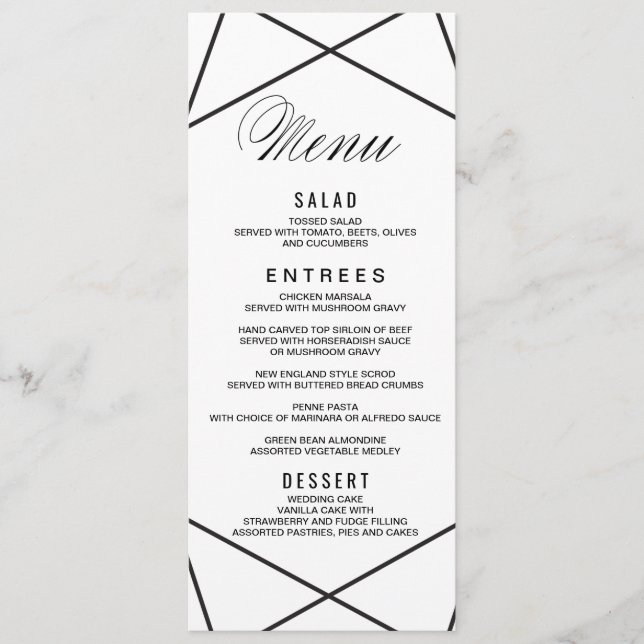 Modern Geometric Menu Card (Front)