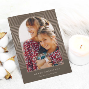 Modern Geometric Merry Christmas Photo Christmas Holiday Card