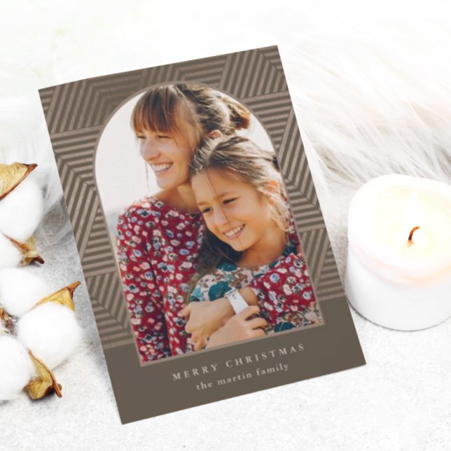 Modern Geometric Merry Christmas Photo Christmas Holiday Card (Creator Uploaded)