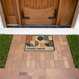 Modern geometric mid-century customizable design doormat