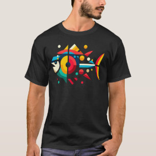 Modern Geometric Minimalism Illustration Tuna Fish T-Shirt