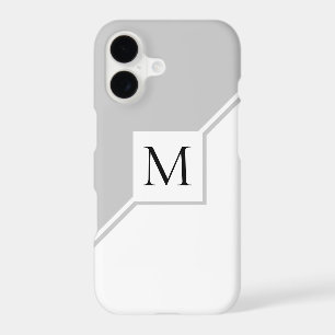 Modern geometric monogram grey