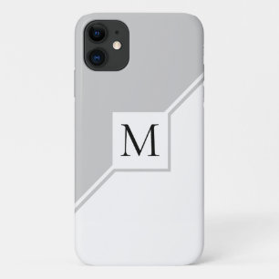 Modern geometric monogram grey Case-Mate iPhone case