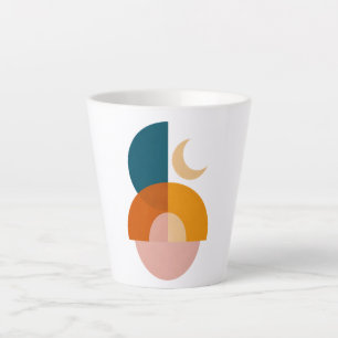 Modern Geometric Moon Abstract Art Latte Mug