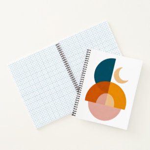 Modern Geometric Moon Abstract Art Print Notebook