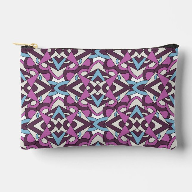 Modern Geometric Mosaic – Abstract Color Pattern Accessory Pouch (Front)