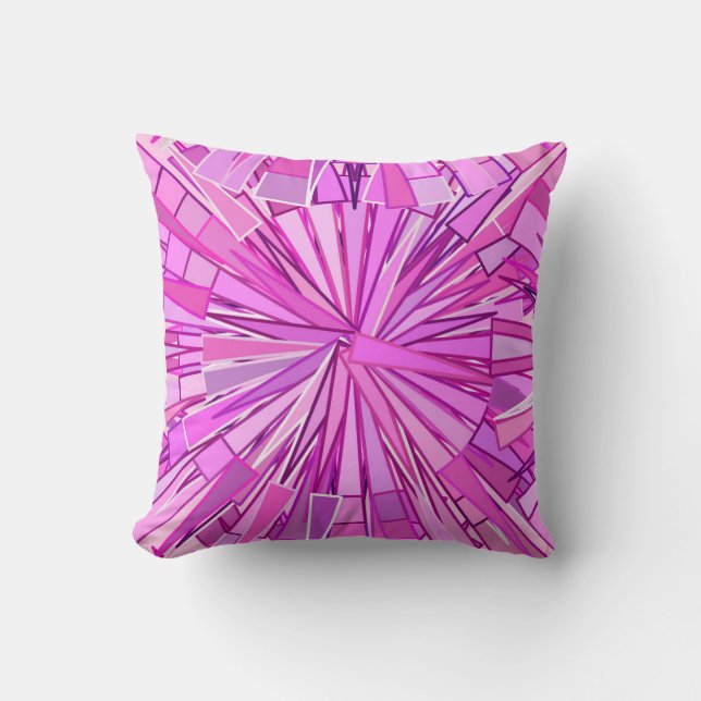 Modern Geometric Mosaic, Violet and Orchid Cushion (Front)