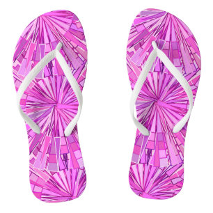 Modern Geometric Mosaic, Violet and Orchid Jandals
