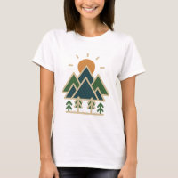 Modern Geometric Mountains Adventure T-Shirt | Min