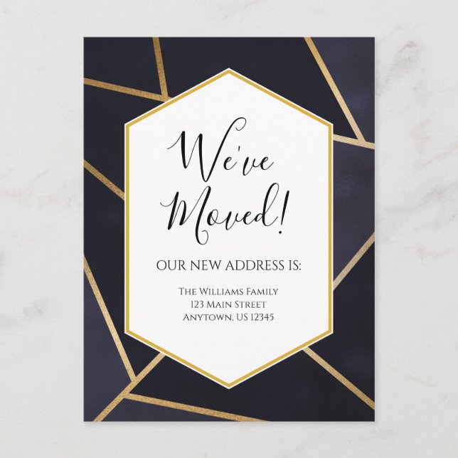 Modern Geometric Moving Announcement Postcard (Front)