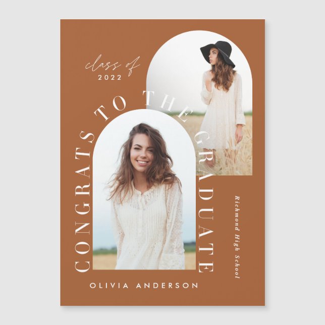 Modern geometric multi photo arch graduation (Front)