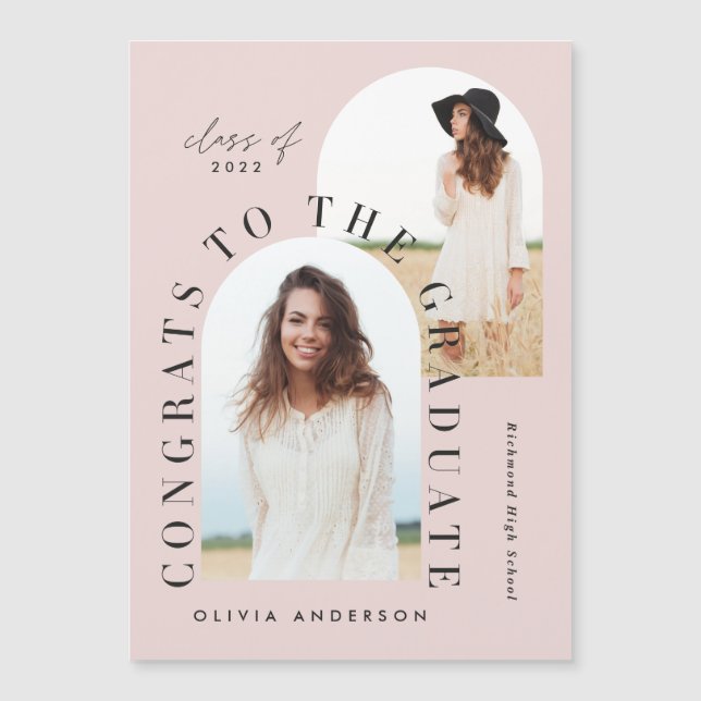 Modern geometric multi photo arch graduation (Front)