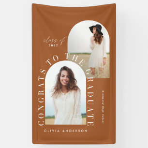 Modern geometric multi photo arch graduation banne banner