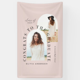 Modern geometric multi photo arch graduation banne banner