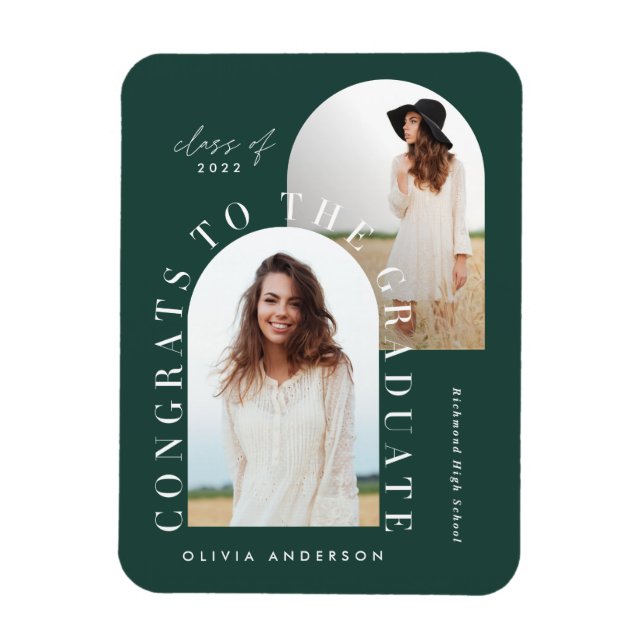 Modern geometric multi photo arch graduation magne magnet (Vertical)