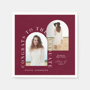 Modern geometric multi photo arch graduation napki napkin