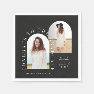 Modern geometric multi photo arch graduation napki napkin