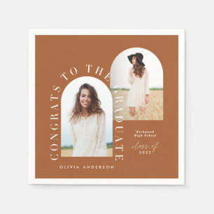 Modern geometric multi photo arch graduation napki napkin
