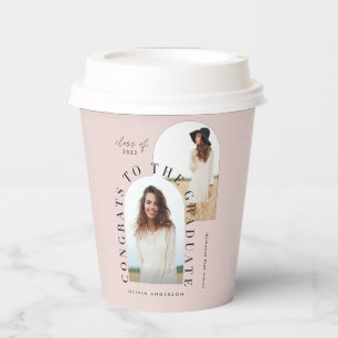 Modern geometric multi photo arch graduation paper cups