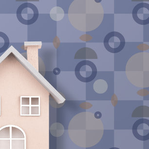 Modern Geometric Muted Coloured Circles Squares  Wallpaper