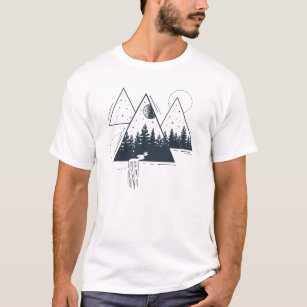 Modern Geometric Nature Forest Bohemian Triangles T-Shirt