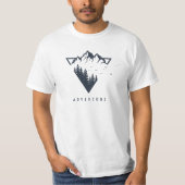 Modern Geometric Nature Mountains Adventure T-Shirt (Front)